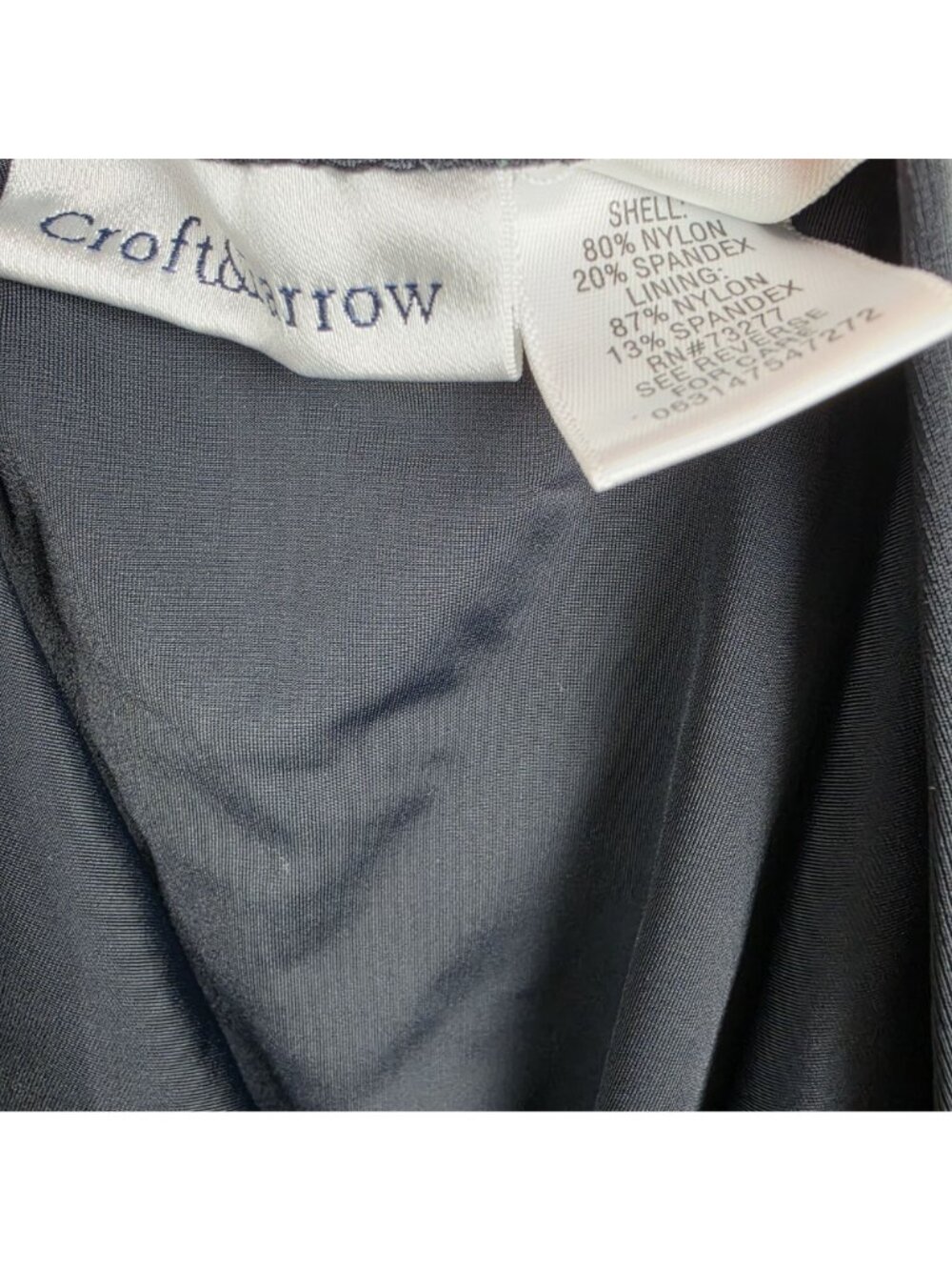 Black Womens Swim Skirt With Adjustable Drawstring Ruffle Hem Lined Size 14 - Picture 6 of 9